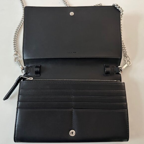 ALL SAINTS Fetch Snake Print Leather Crossbody bag with removable chain strap - Picture 7 of 12